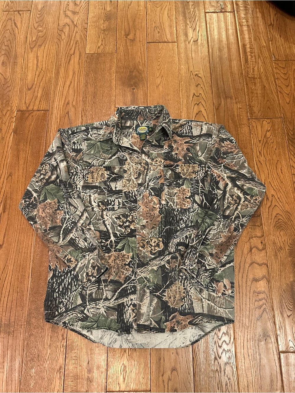 Cabela's Camouflage Button-Down Shirt in Green, Brown, Black